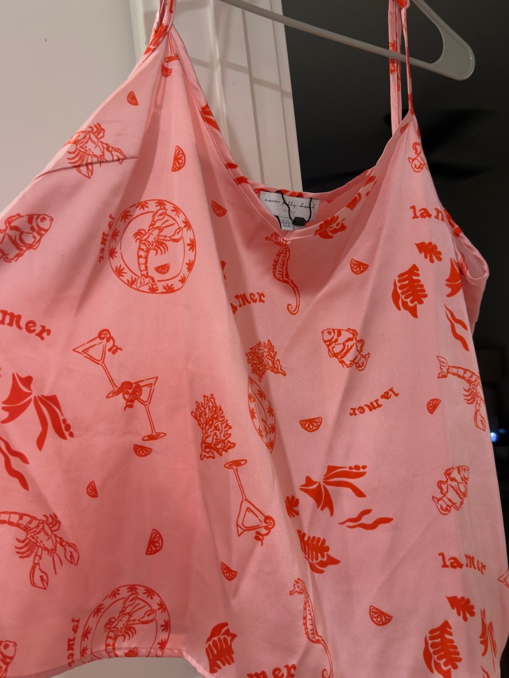 Never Fully Dressed Pink One-Piece with Orange Print
